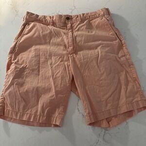 Cremieux Salmon Dyed Flat Front Casual Cotton Chino Shorts‎ Men's Size 33